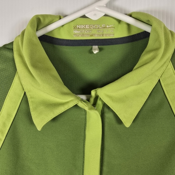 Nike Golf Fit Women's Green Sleeveless Polo  Collared Top Zip Closure Size Small - Picture 3 of 11